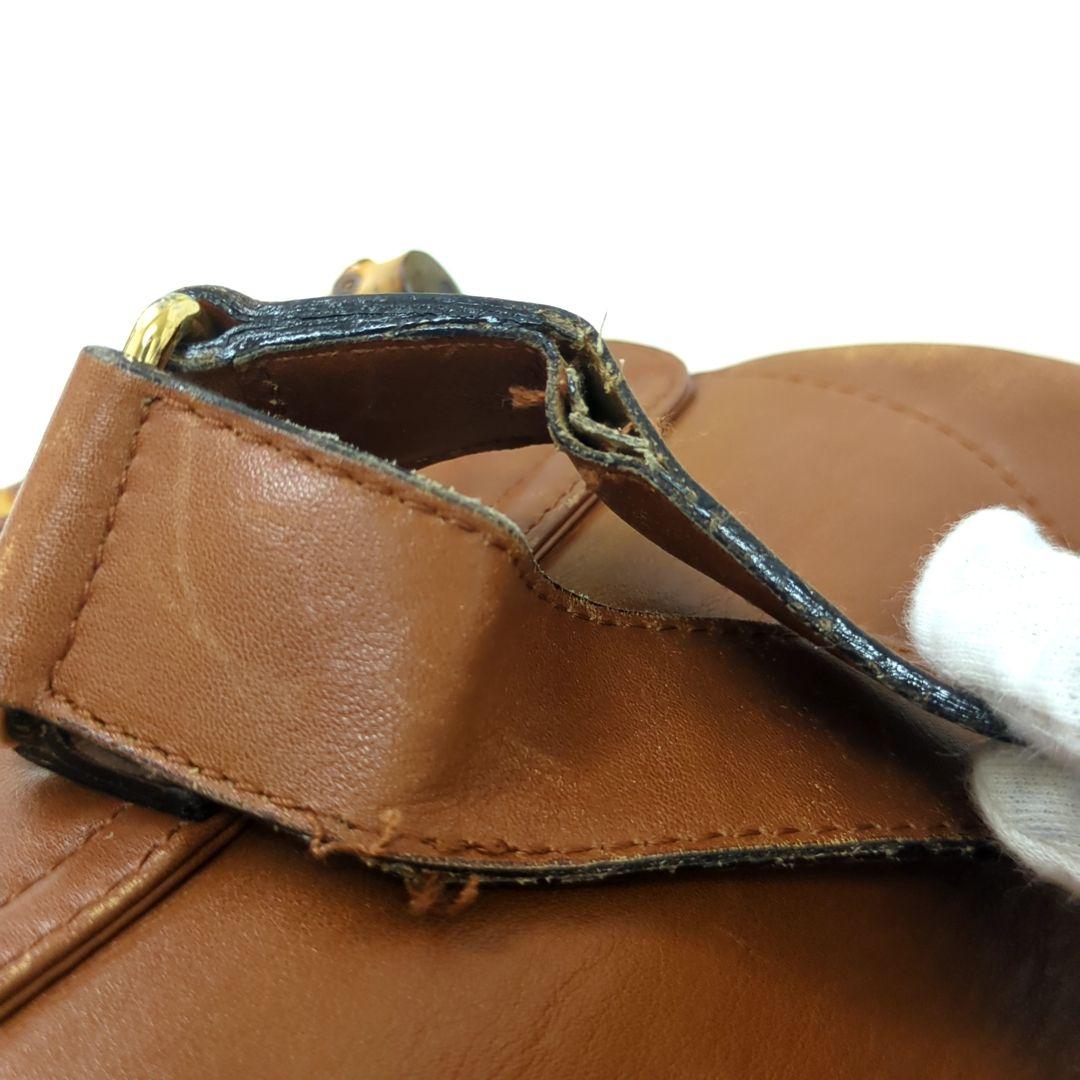 GUCCI Bamboo Leather Backpack Brown Vintage Made in Italy