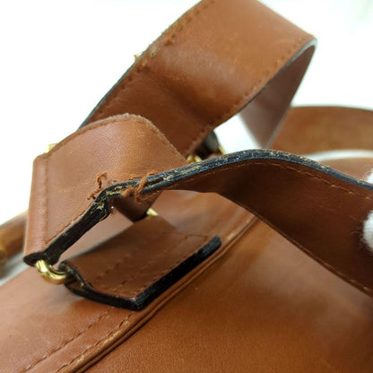 GUCCI Bamboo Leather Backpack Brown Vintage Made in Italy