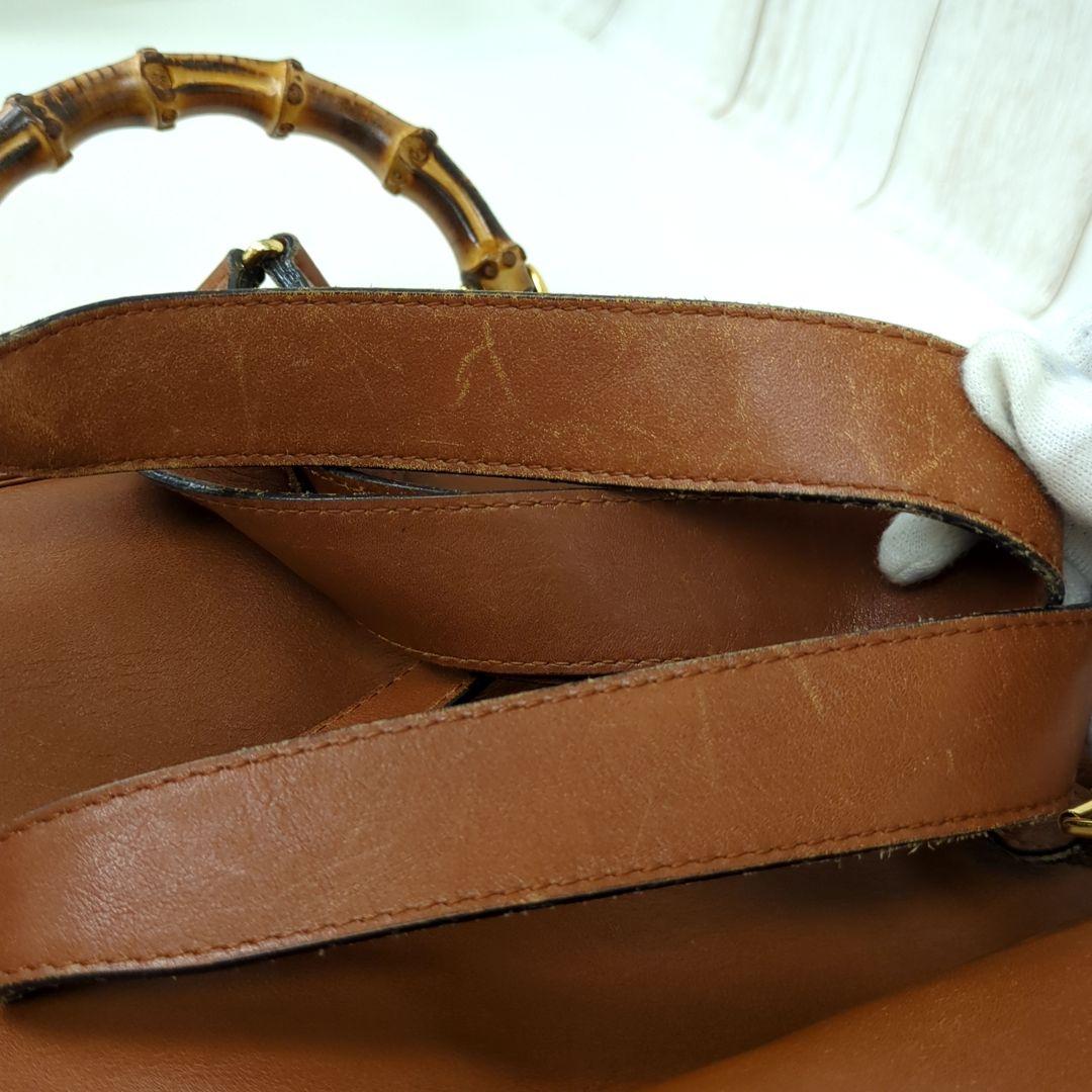 GUCCI Bamboo Leather Backpack Brown Vintage Made in Italy