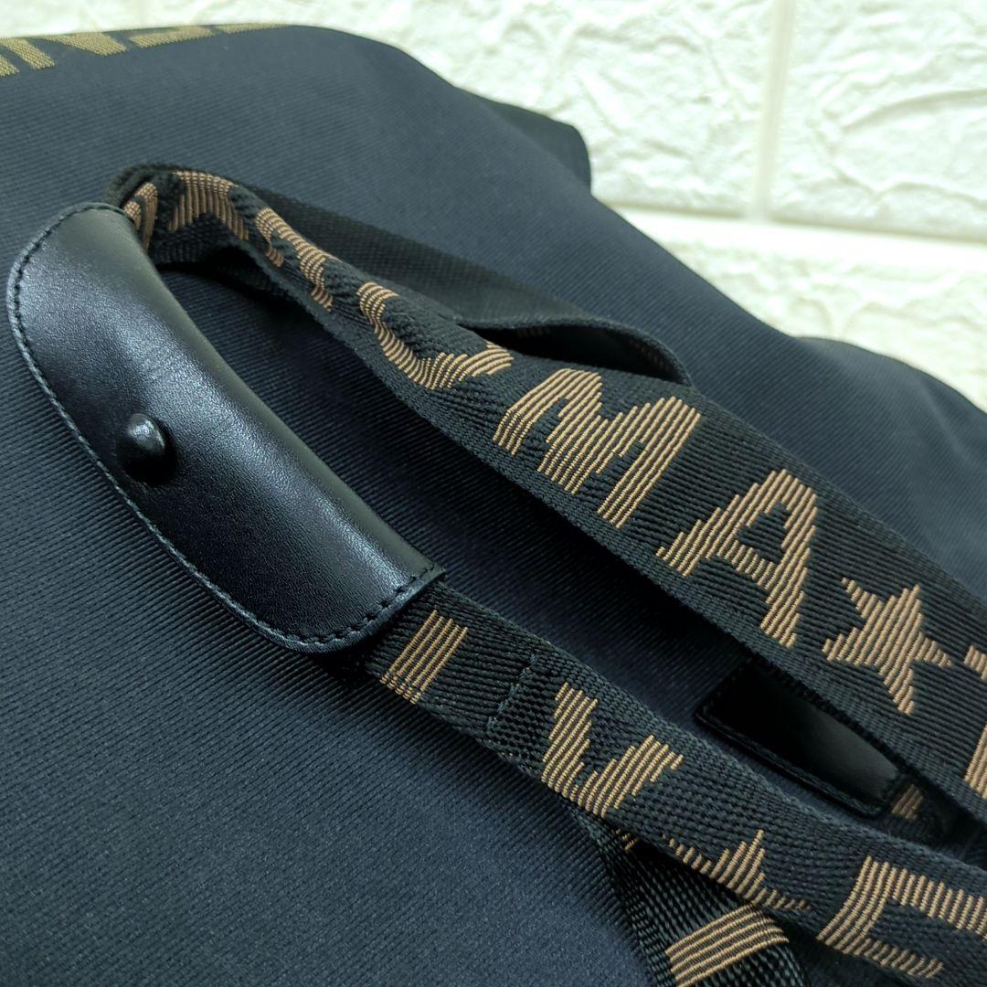 FENDI Vintage Nylon Tote Bag Black Brown Logo Large Made in Italy