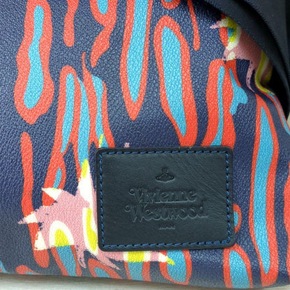Vivienne Westwood Multicolor Leather Shoulder Bag Navy Red