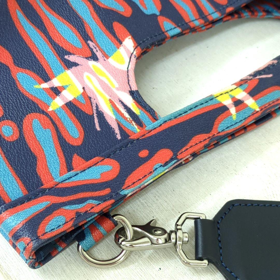 Vivienne Westwood Multicolor Leather Shoulder Bag Navy Red