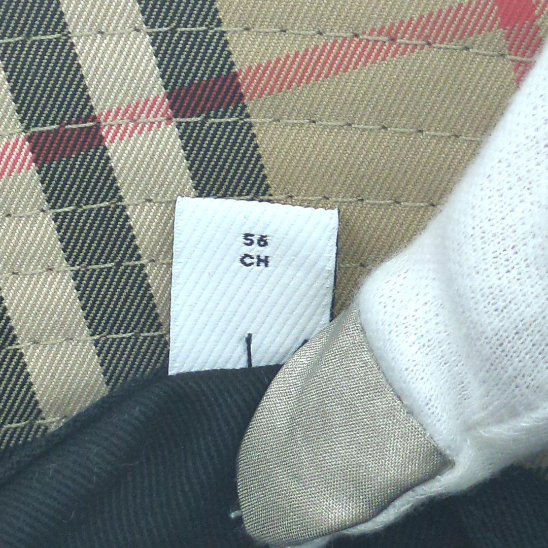 BURBERRY Check Bucket Hat Beige Size 56cm Made in Italy