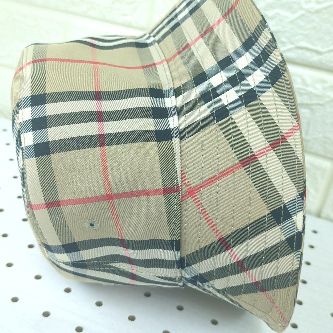 BURBERRY Check Bucket Hat Beige Size 56cm Made in Italy