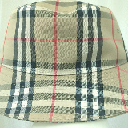 BURBERRY Check Bucket Hat Beige Size 56cm Made in Italy