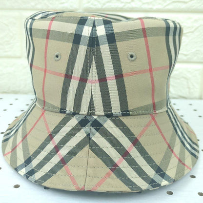 BURBERRY Check Bucket Hat Beige Size 56cm Made in Italy