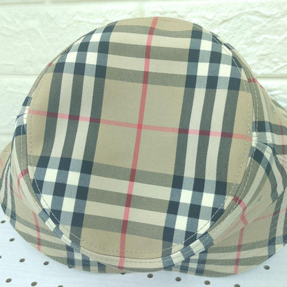 BURBERRY Check Bucket Hat Beige Size 56cm Made in Italy