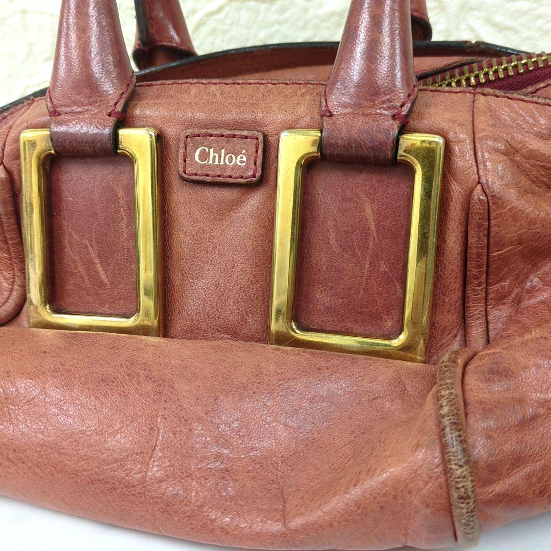 Chloé Ethel 2-Way Leather Handbag Shoulder Bag Dusty Pink Gold Hardware