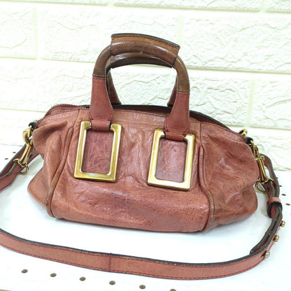 Chloé Ethel 2-Way Leather Handbag Shoulder Bag Dusty Pink Gold Hardware