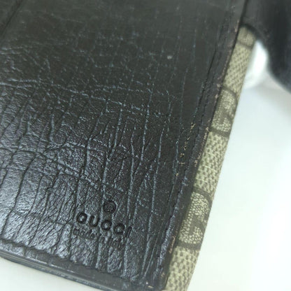 GUCCI GG Monogram PVC Long Wallet Double Snap Beige Brown Made in Italy