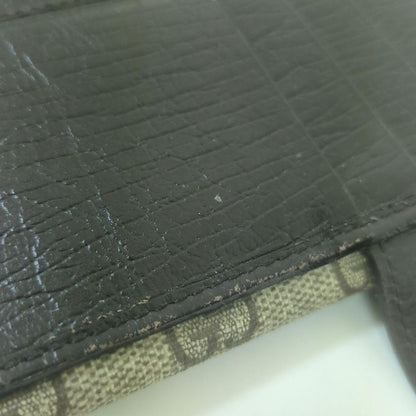 GUCCI GG Monogram PVC Long Wallet Double Snap Beige Brown Made in Italy