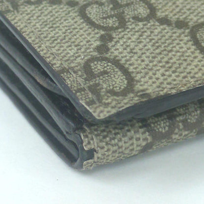 GUCCI GG Monogram PVC Long Wallet Double Snap Beige Brown Made in Italy