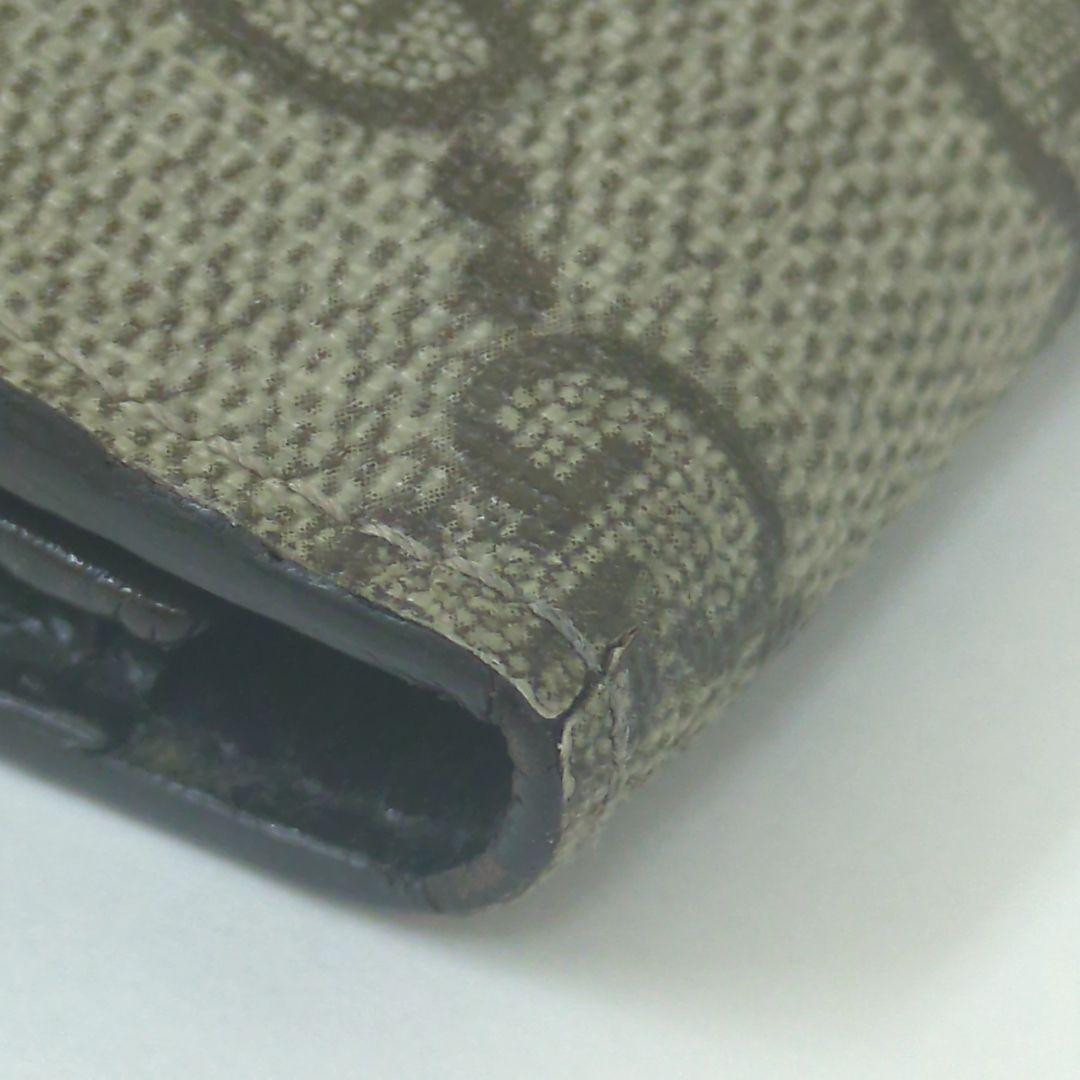 GUCCI GG Monogram PVC Long Wallet Double Snap Beige Brown Made in Italy