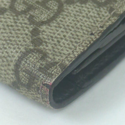 GUCCI GG Monogram PVC Long Wallet Double Snap Beige Brown Made in Italy