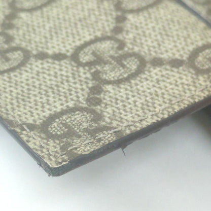 GUCCI GG Monogram PVC Long Wallet Double Snap Beige Brown Made in Italy