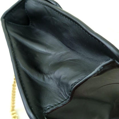 GUCCI Sylvie Mini Chain Shoulder Bag Black Leather Made in Italy