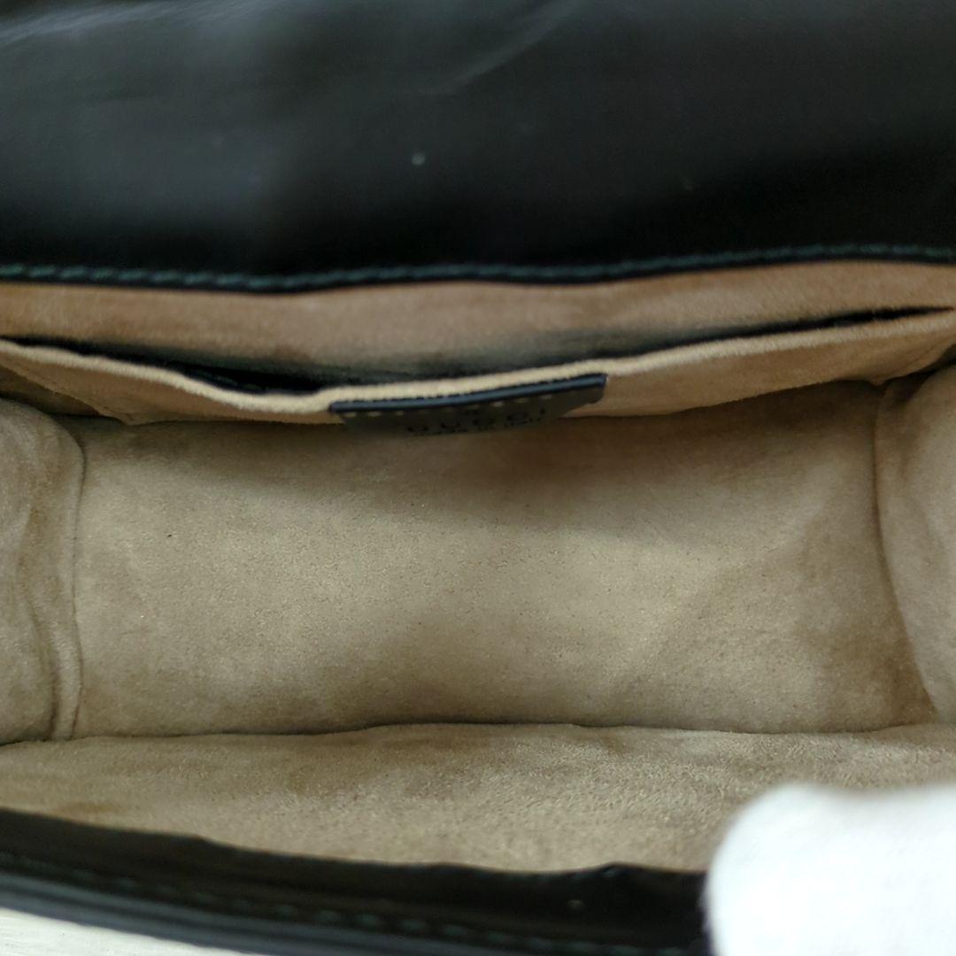 GUCCI Sylvie Mini Chain Shoulder Bag Black Leather Made in Italy