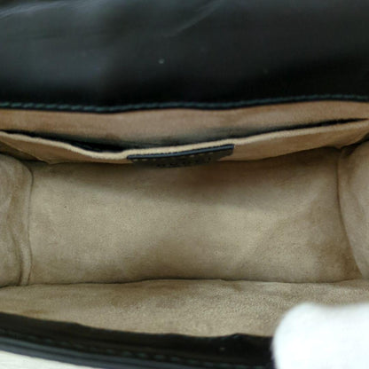 GUCCI Sylvie Mini Chain Shoulder Bag Black Leather Made in Italy