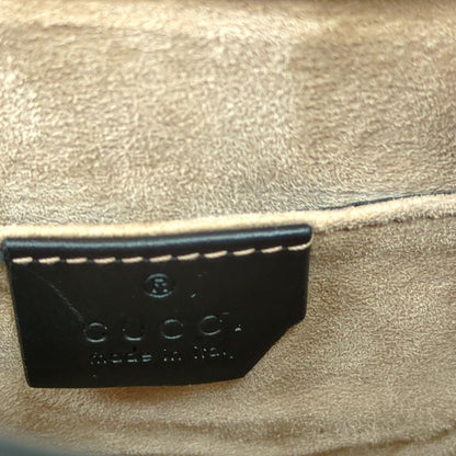 GUCCI Sylvie Mini Chain Shoulder Bag Black Leather Made in Italy