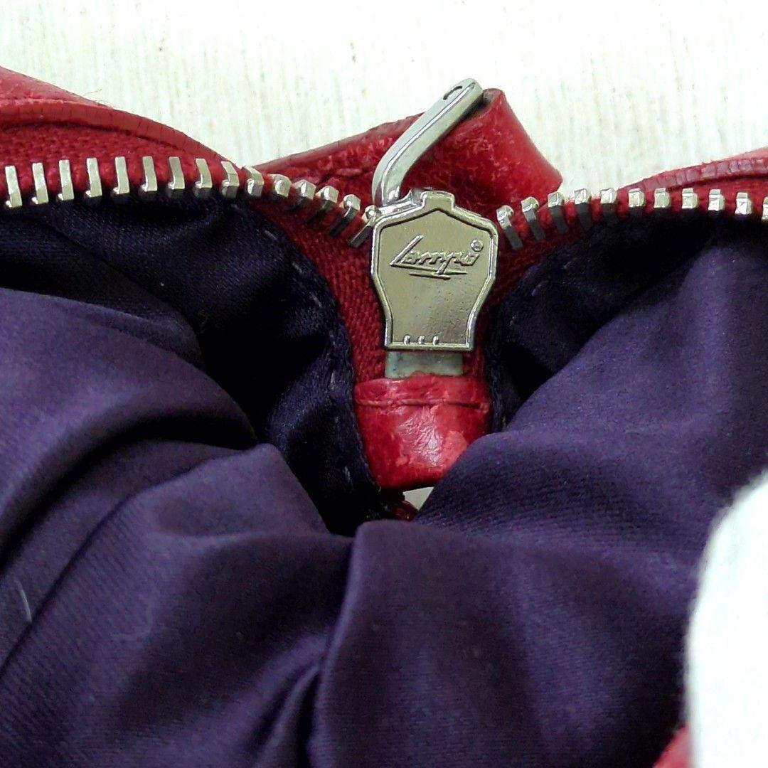 MIU MIU Matelassé 2-Way Leather Handbag Shoulder Bag Red Made in Turkey