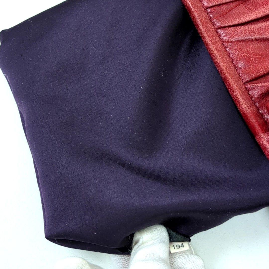 MIU MIU Matelassé 2-Way Leather Handbag Shoulder Bag Red Made in Turkey