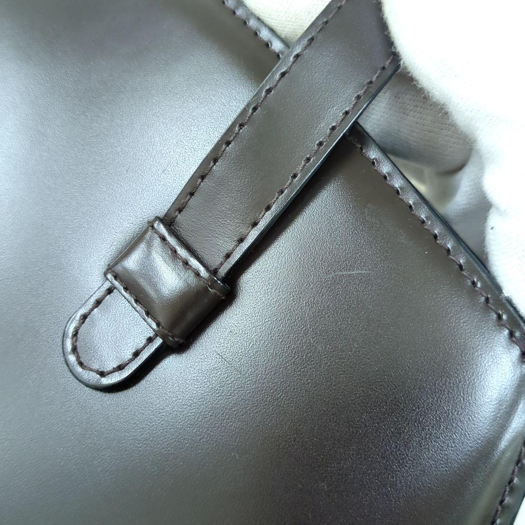 BALLY Leather Shoulder Bag Dark Brown Gold Hardware Made in Italy