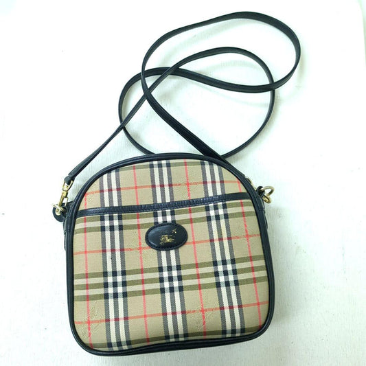 BURBERRY Nova Check Crossbody Shoulder Bag Beige Black