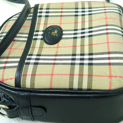 BURBERRY Nova Check Crossbody Shoulder Bag Beige Black