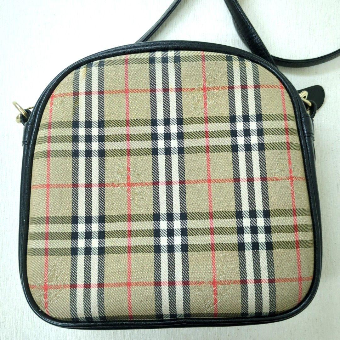 BURBERRY Nova Check Crossbody Shoulder Bag Beige Black