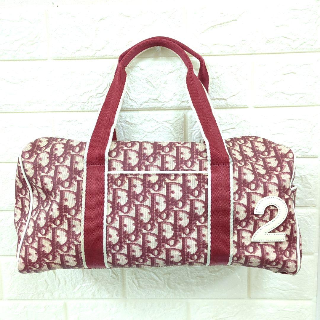 Christian Dior Trotter No.2 Mini Boston Handbag Red White