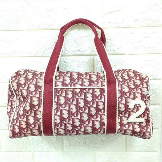 Christian Dior Trotter No.2 Mini Boston Handbag Red White