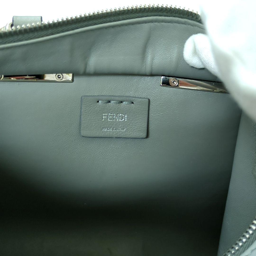 FENDI 3Jours Mini 2-Way Leather Handbag Gray Multicolor Studs Made in Italy