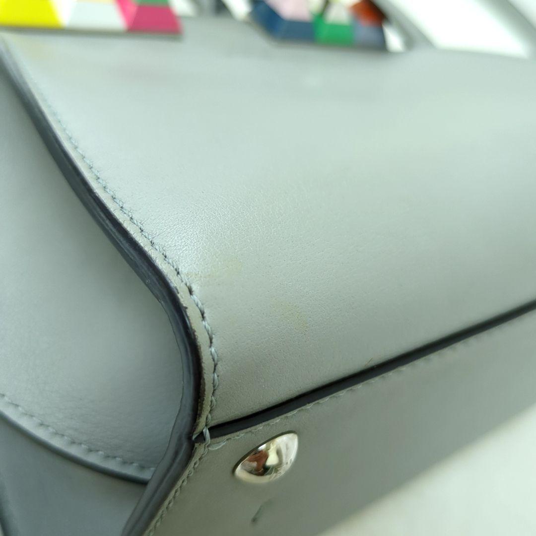 FENDI 3Jours Mini 2-Way Leather Handbag Gray Multicolor Studs Made in Italy