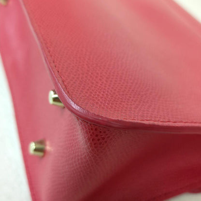 FURLA Metropolis Leather Chain Shoulder Bag Deep Pink Gold Hardware Made in Italy