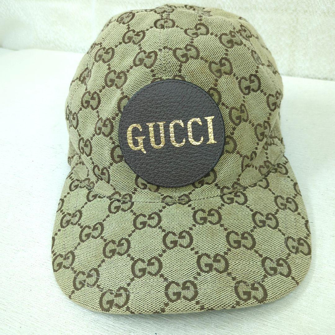 GUCCI GG Canvas Baseball Cap Beige Brown Size M Made in Italy