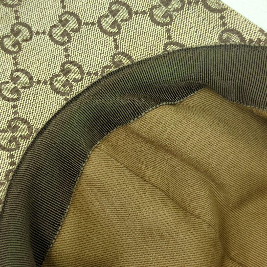 GUCCI GG Canvas Baseball Cap Beige Brown Size M Made in Italy