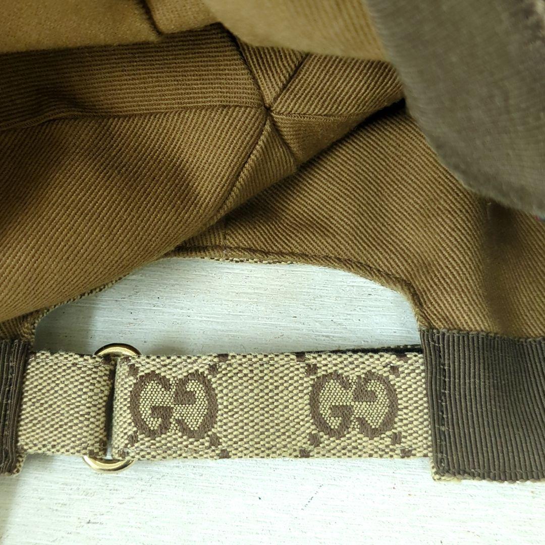 GUCCI GG Canvas Baseball Cap Beige Brown Size M Made in Italy