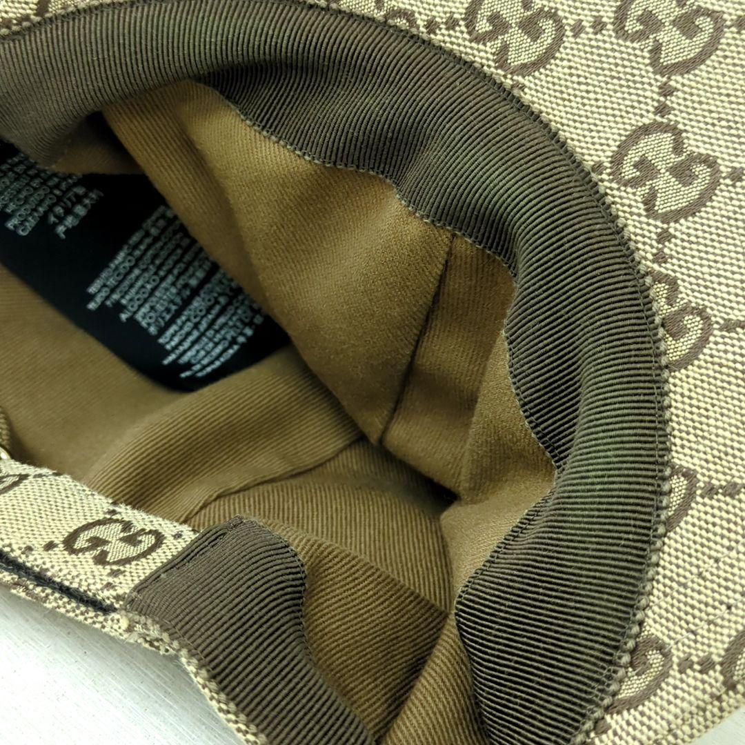 GUCCI GG Canvas Baseball Cap Beige Brown Size M Made in Italy