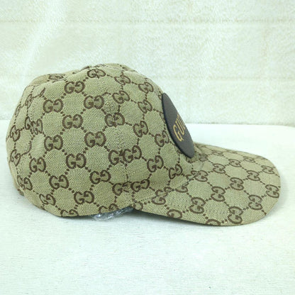 GUCCI GG Canvas Baseball Cap Beige Brown Size M Made in Italy