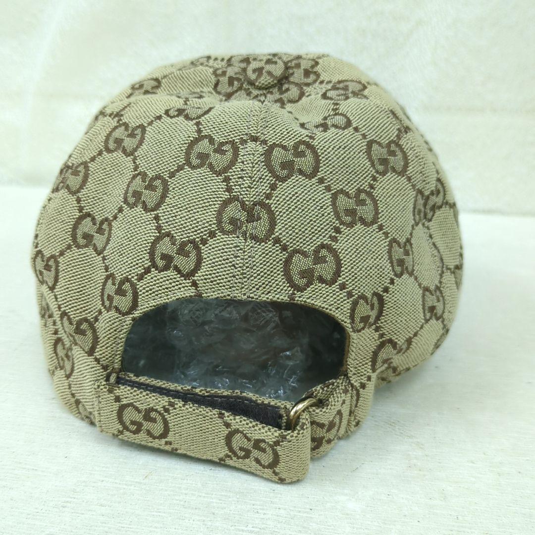 GUCCI GG Canvas Baseball Cap Beige Brown Size M Made in Italy