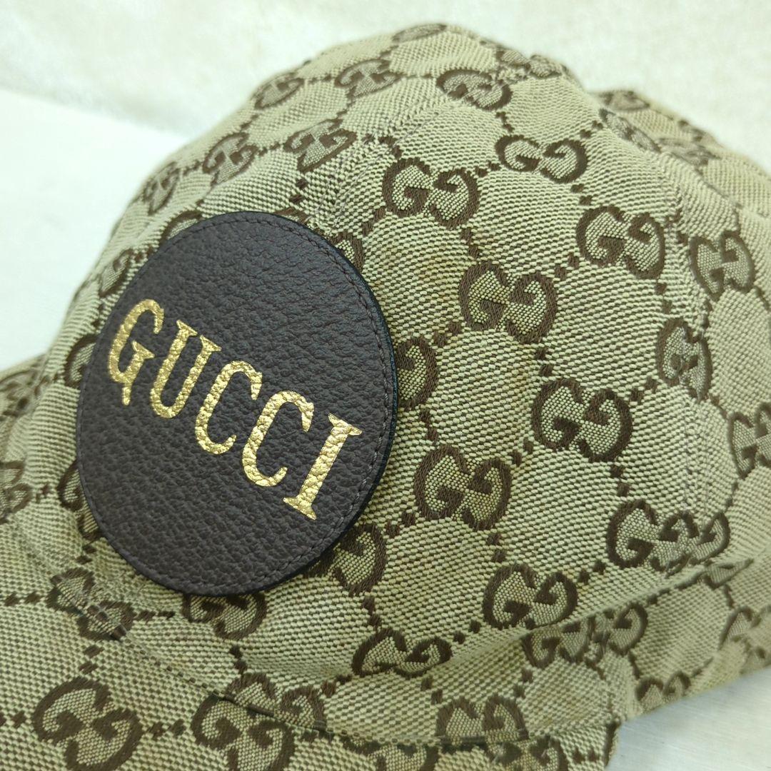 GUCCI GG Canvas Baseball Cap Beige Brown Size M Made in Italy