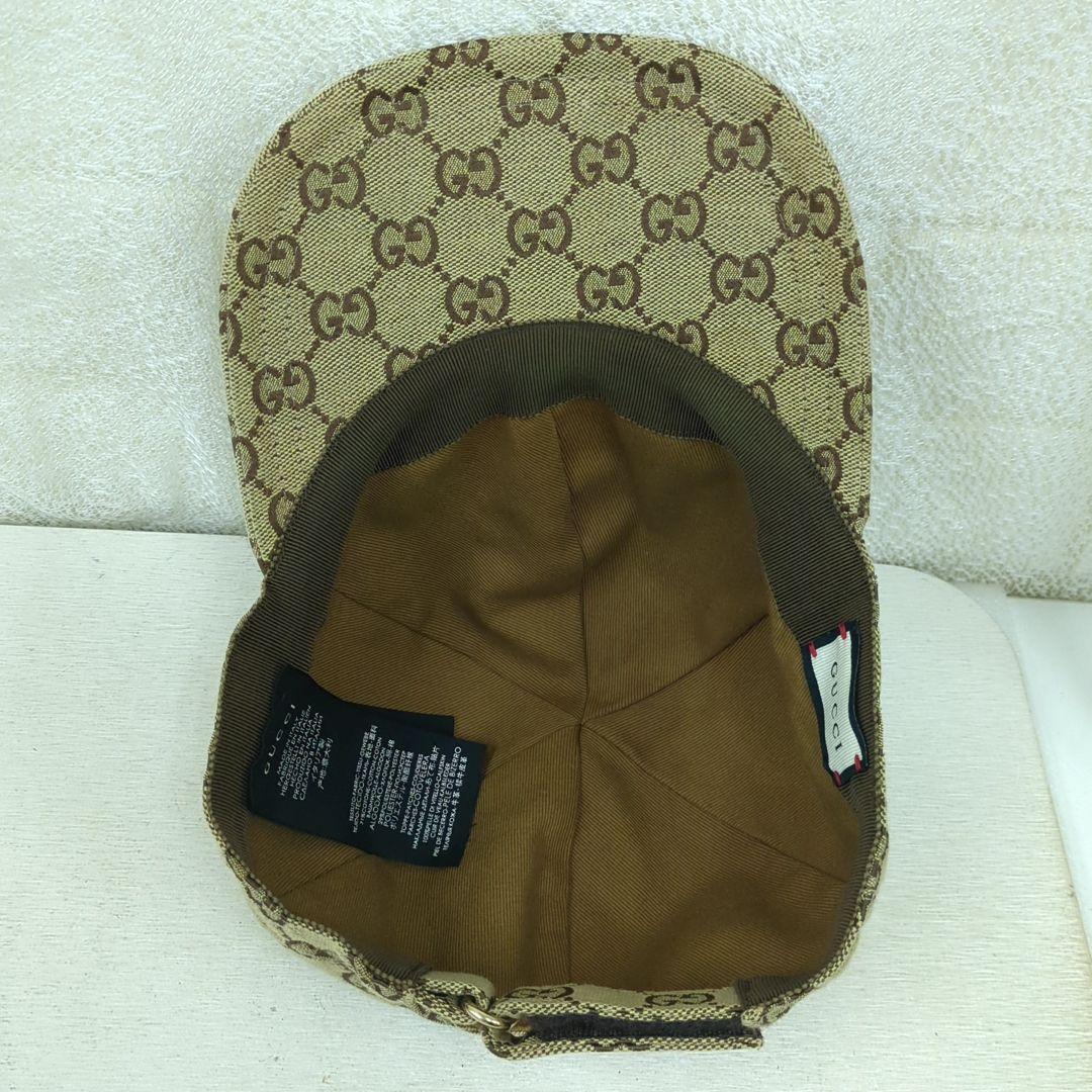 GUCCI GG Canvas Baseball Cap Beige Brown Size M Made in Italy