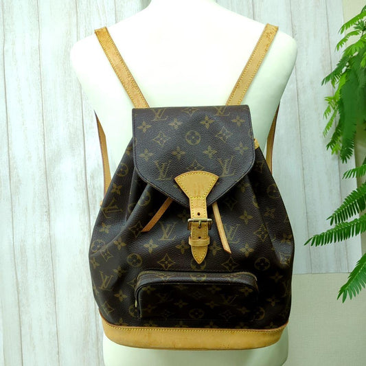 LOUIS VUITTON Monogram Montsouris MM Backpack M51136 Brown Made in France