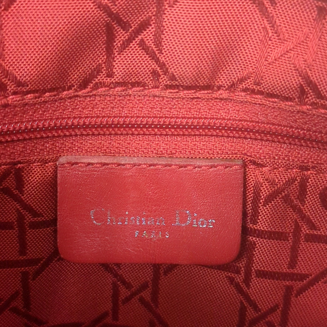 Christian Dior Lady Dior Cannage Nylon Handbag Black Medium Made in Italy