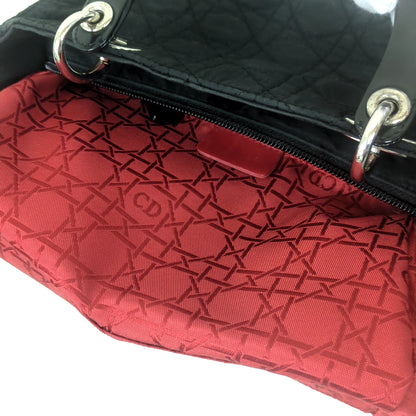 Christian Dior Lady Dior Cannage Nylon Handbag Black Medium Made in Italy