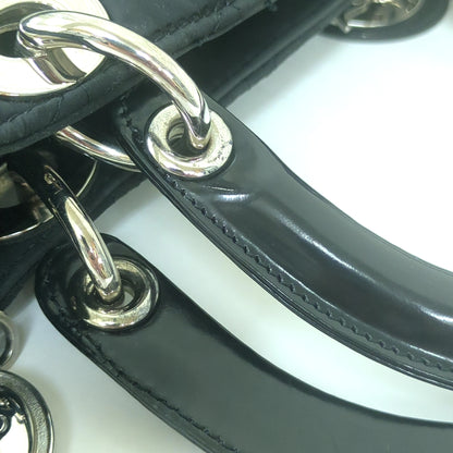 Christian Dior Lady Dior Cannage Nylon Handbag Black Medium Made in Italy